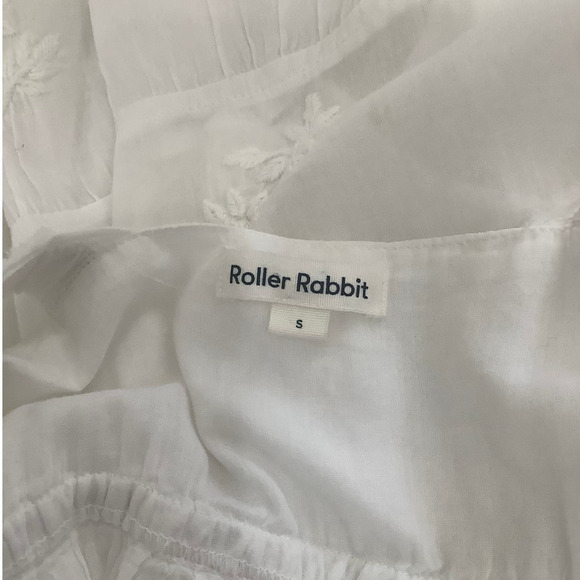 Roberta Roller Rabbit Iberia Dress Floral Embroidered Tiered Midi Size Small - Picture 11 of 13